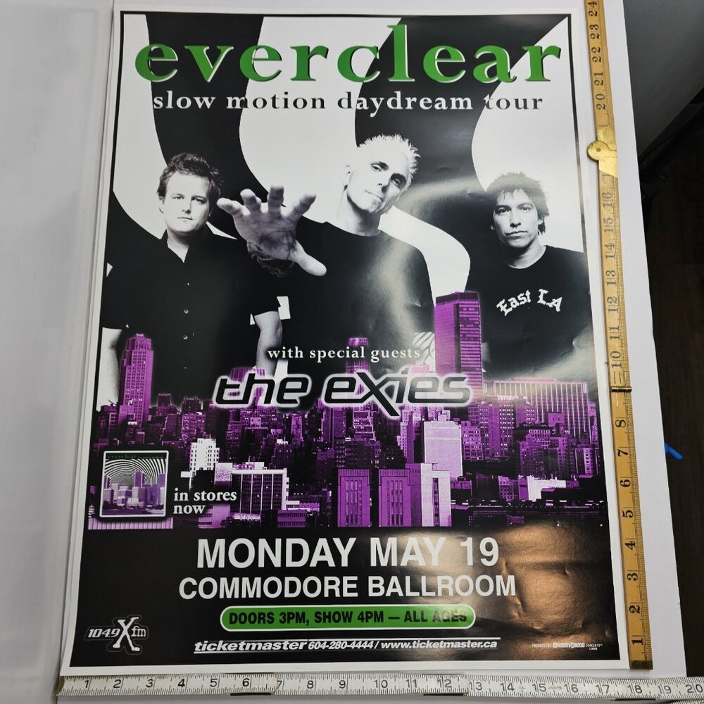 Everclear Slow Motion Daydream Tour Poster Commodore Ballroom May 19 Vancouver